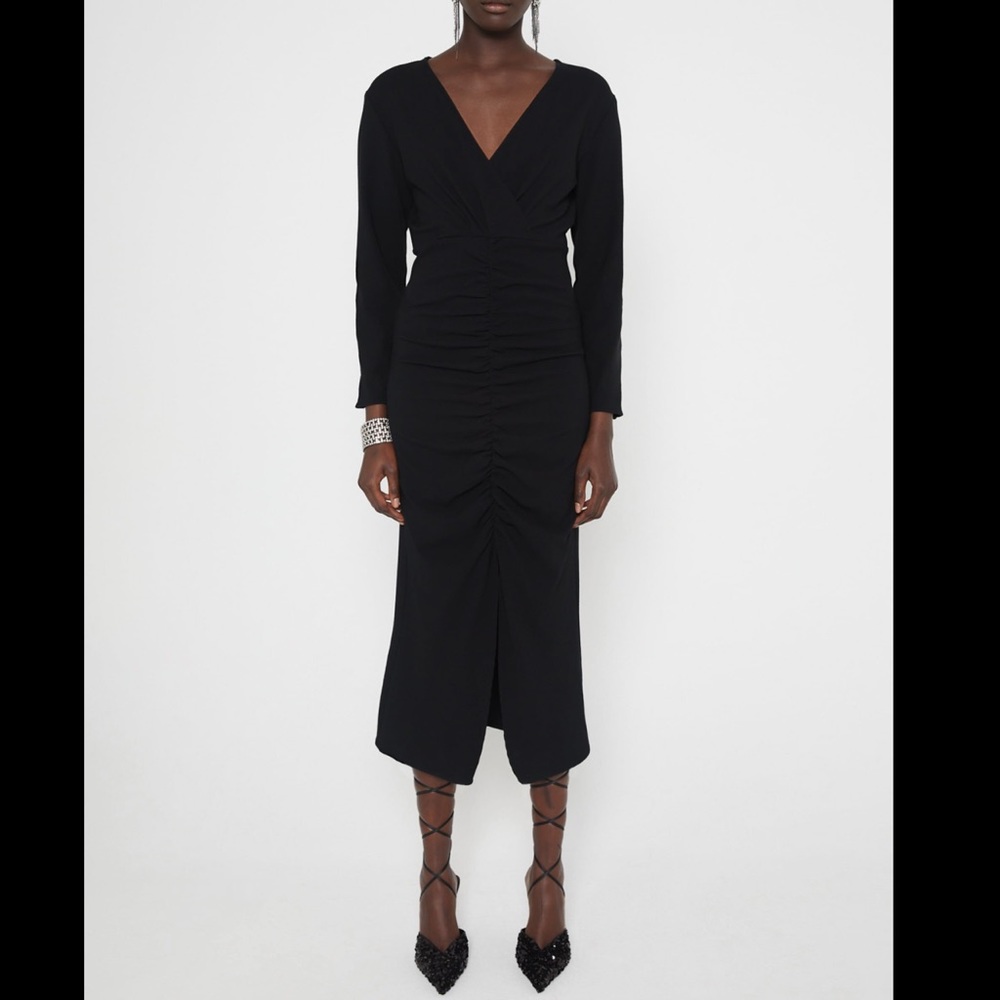 ZARA draped midi dress